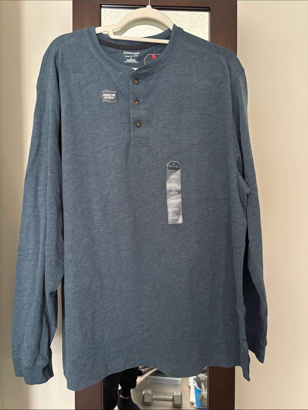 Long-Sleeve Henley Shirt - Slate Blue